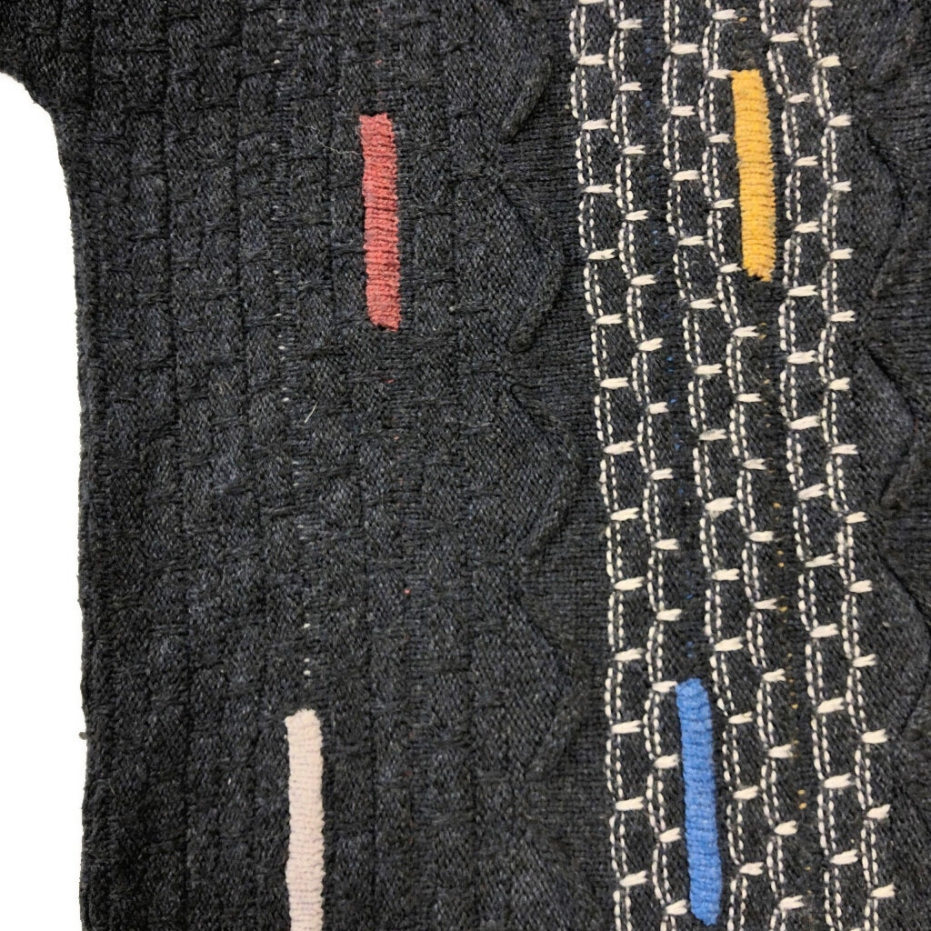 007 COLLECTION half button 3D Knit Sweater