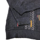 007 COLLECTION half button 3D Knit Sweater