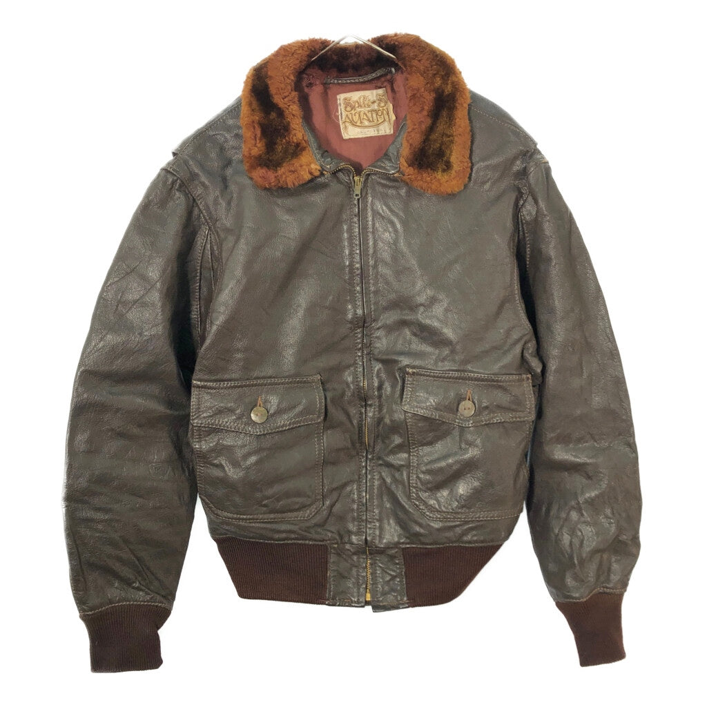 80s Spilit-S AVIATION G-1 Flight Jacket Leather Jacket