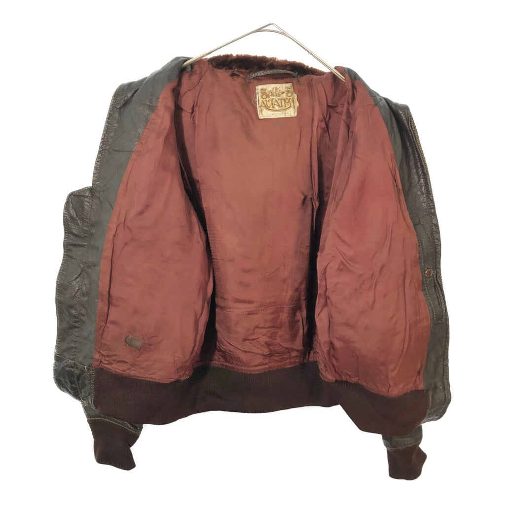 80s Spilit-S AVIATION G-1 Flight Jacket Leather Jacket