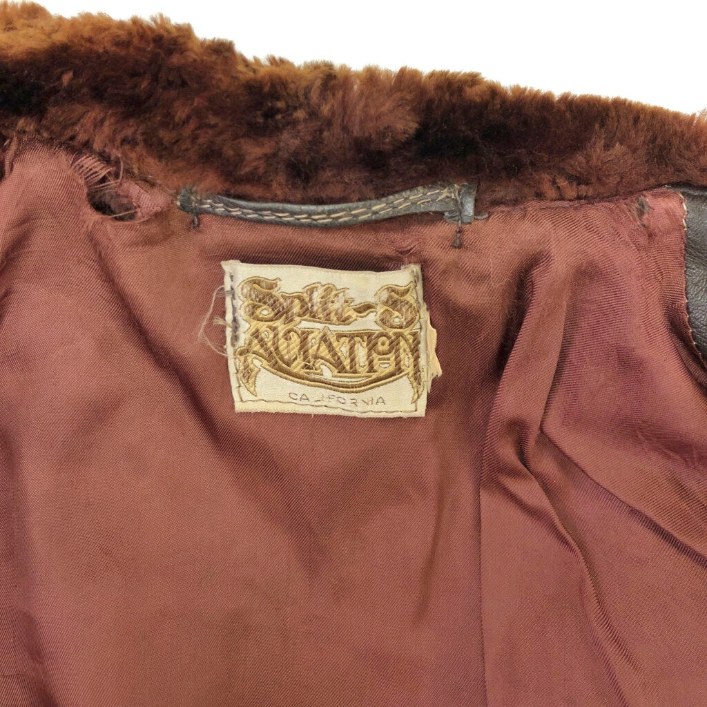 80s Spilit-S AVIATION G-1 Flight Jacket Leather Jacket