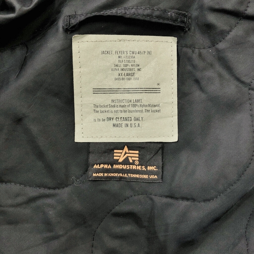 00s ALPHA INDUSTRIES CWU-45/P Flight Jacket Military Jacket