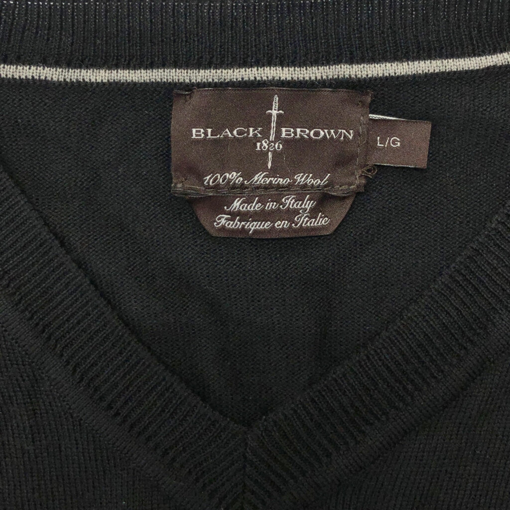 BLACK BROWN V-Neck Sweater