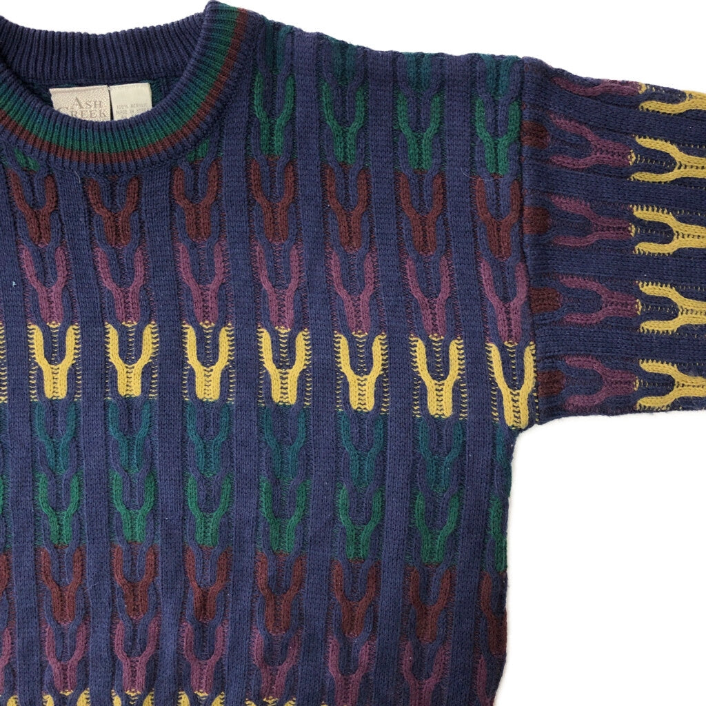 90s ASH CREEK TRADING 3D Knit Sweater
