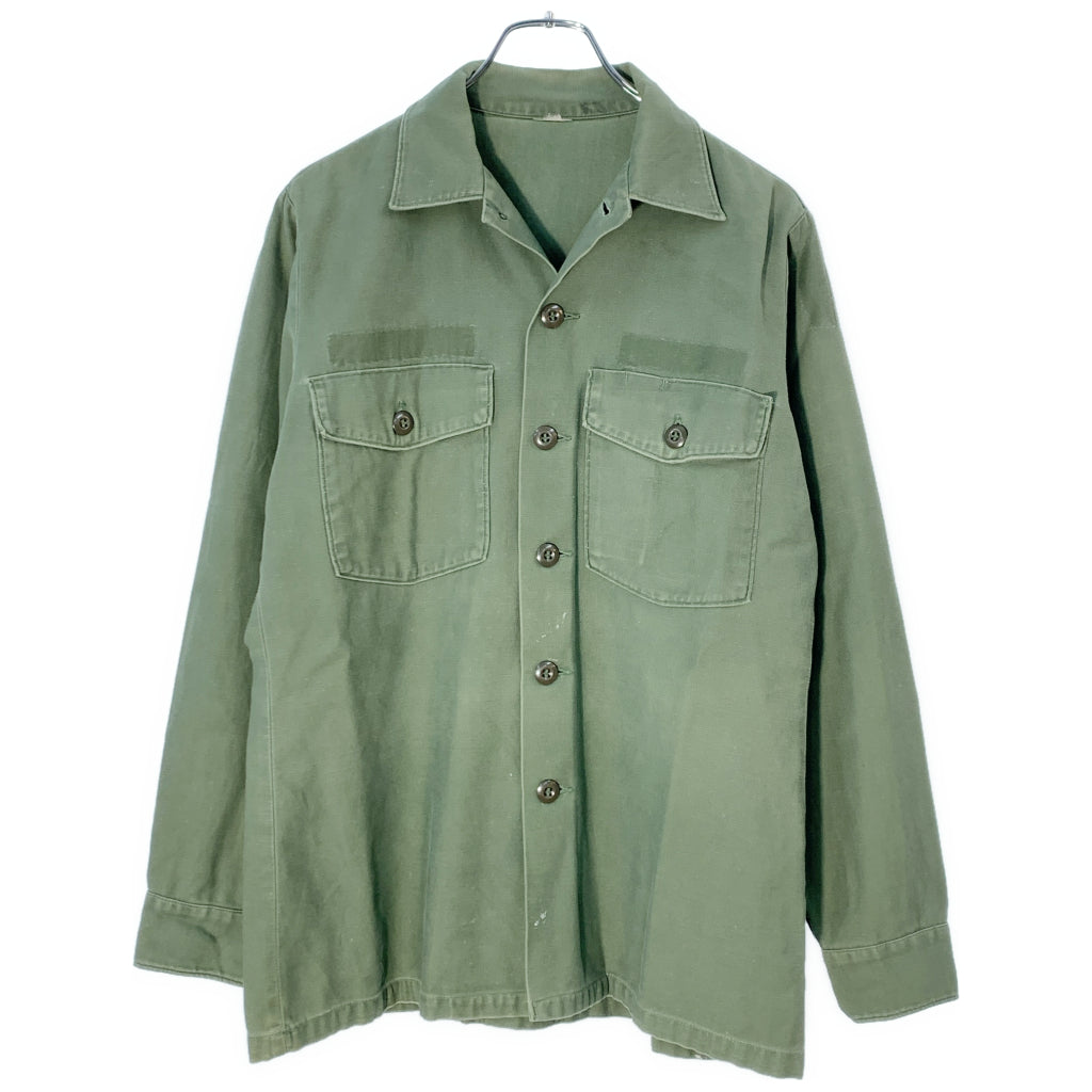 70s U.S.ARMY OG-107 Cotton Sateen Shirt Military Shirt