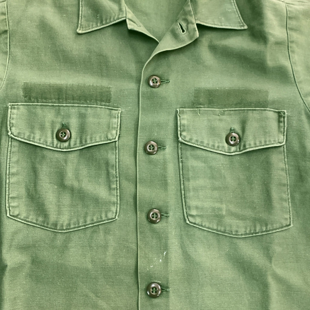 70s U.S.ARMY OG-107 Cotton Sateen Shirt Military Shirt