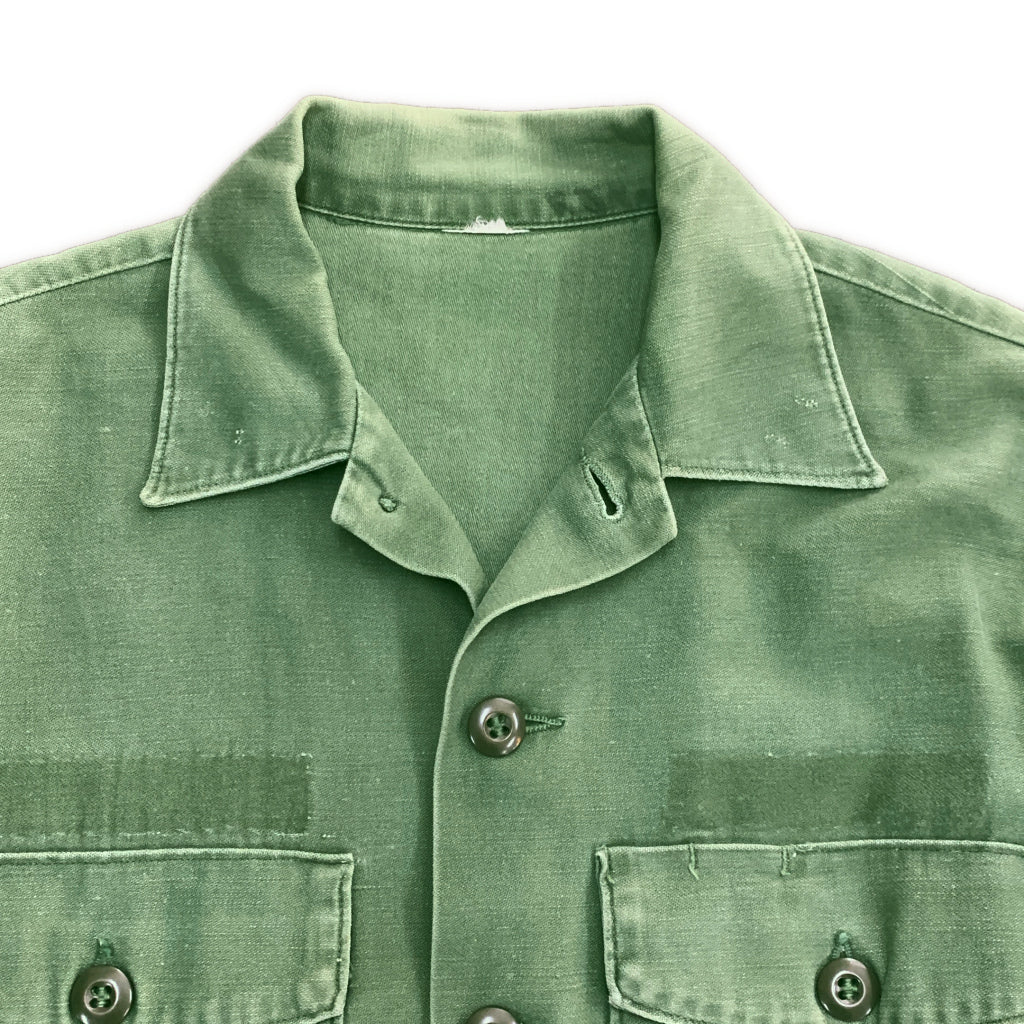 70s U.S.ARMY OG-107 Cotton Sateen Shirt Military Shirt