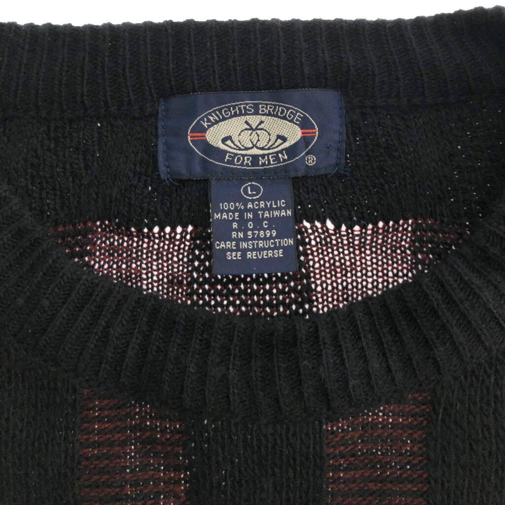 90s KNIGHTS BRIDGE 3D Knit Sweater