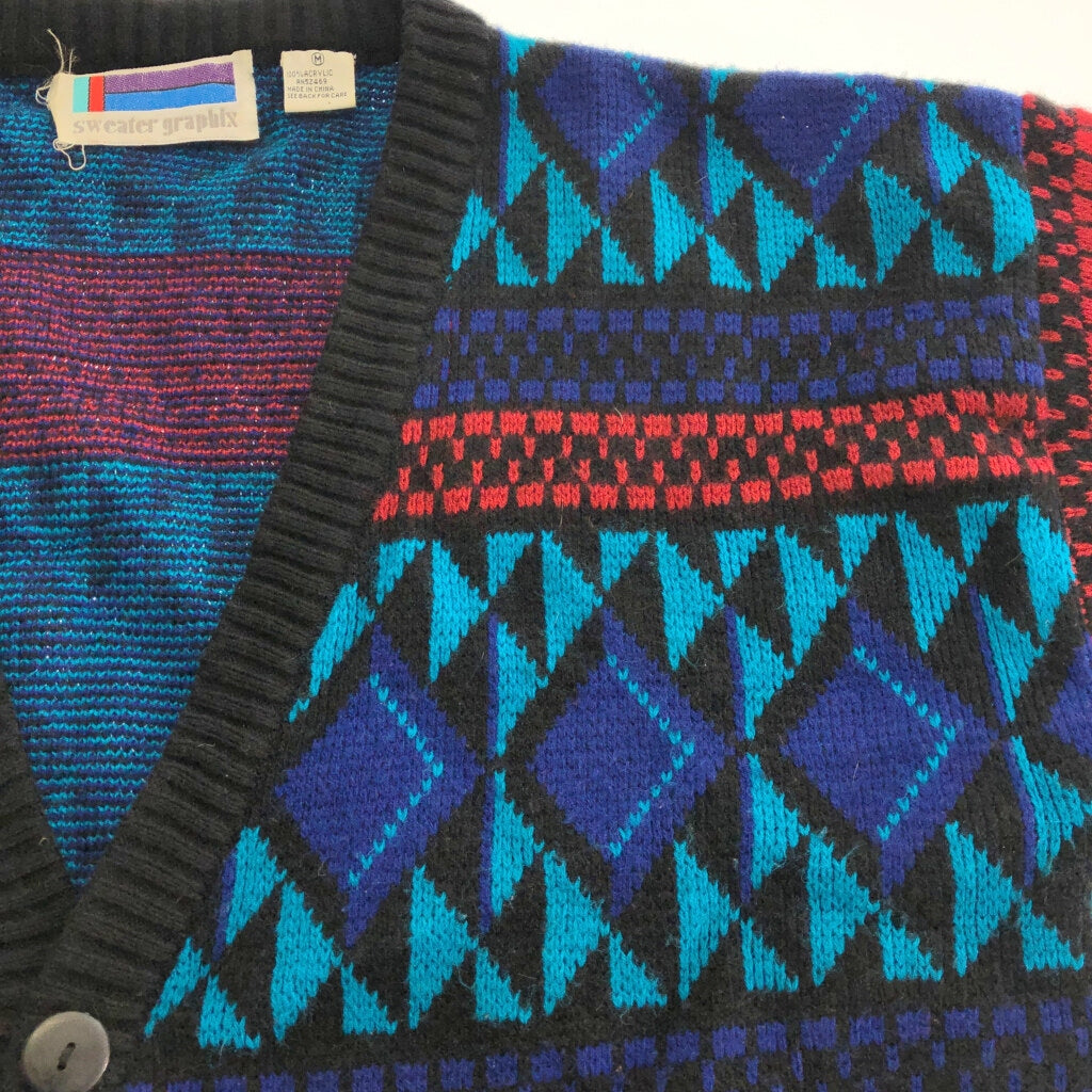 90s SWEATER GRAPHIX Patterned Cardigan
