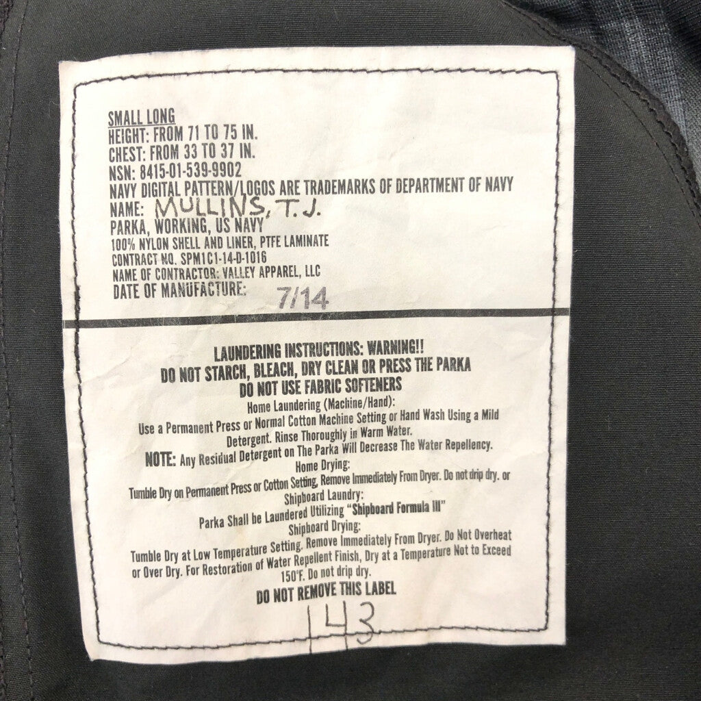 U.S. NAVY NWU GORE-TEX Parka Jacket Military Jacket