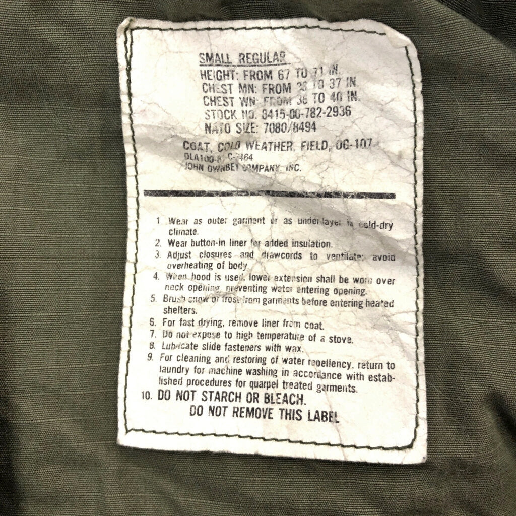 80s U.S. ARMY M-65 Field Jacket 3rd Military Jacket