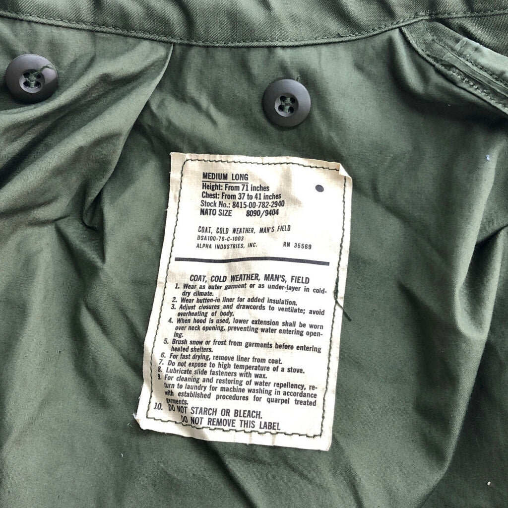 70s U.S. ARMY M-65 Field Jacket 3rd Military Jacket