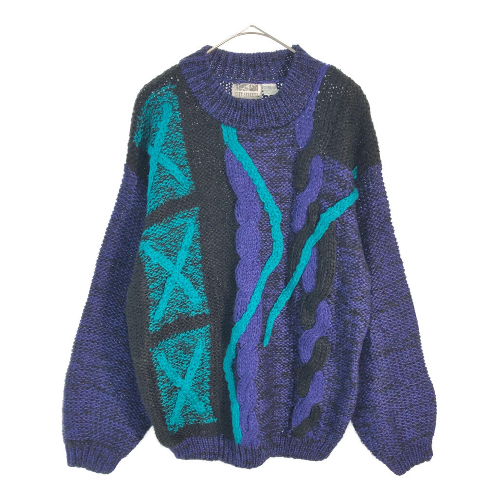 90s CITY STREETS 3D Knit Sweater