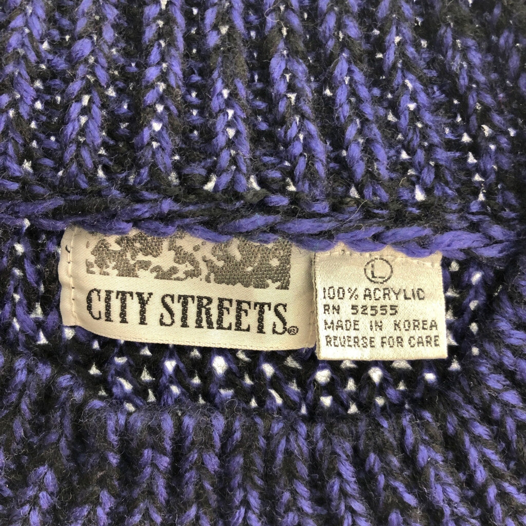 90s CITY STREETS 3D Knit Sweater