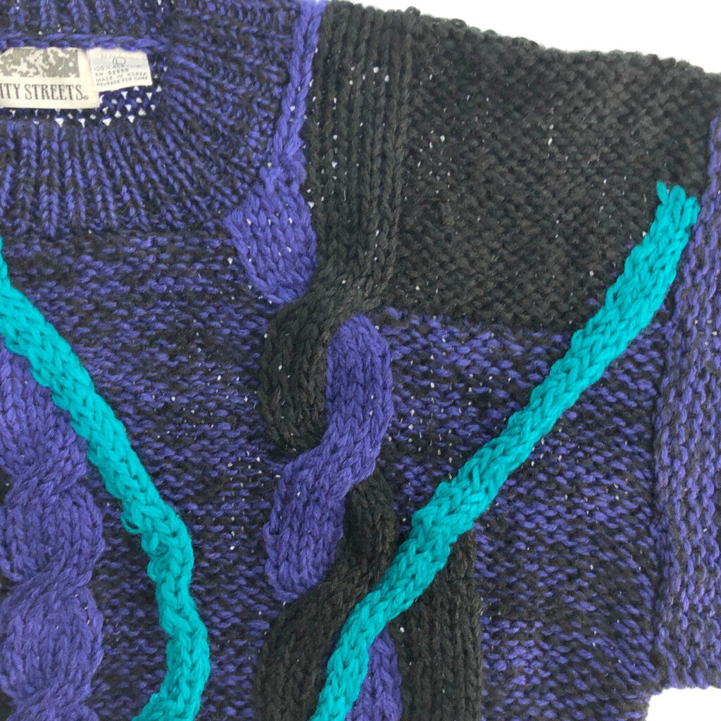 90s CITY STREETS 3D Knit Sweater