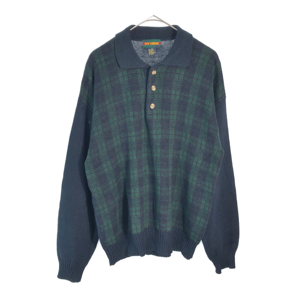 90s IVY CREW Knit Polo Shirt