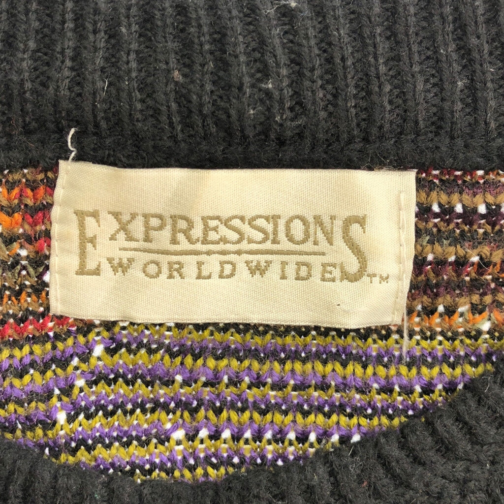 90s EXPRESSIONS WORLDWIDE 3D Knit Sweater