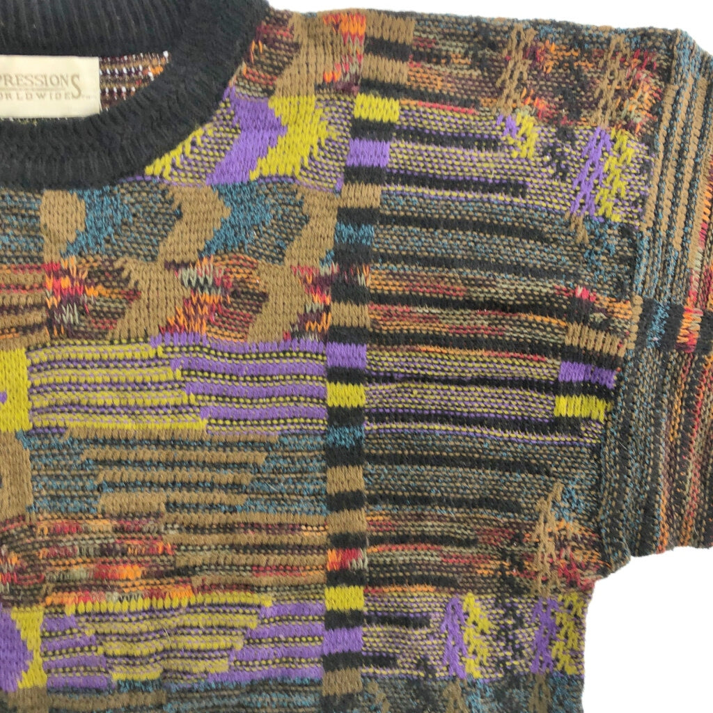 90s EXPRESSIONS WORLDWIDE 3D Knit Sweater