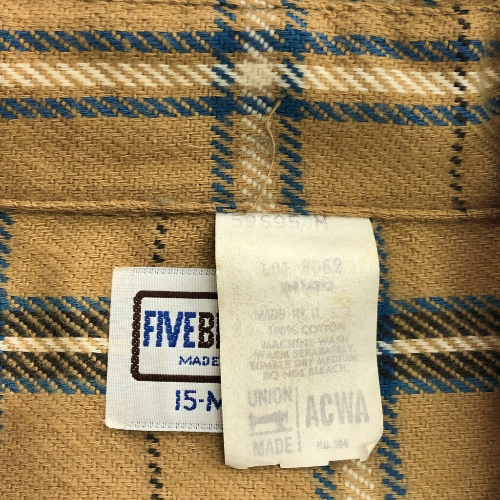 70s FIVE BROTHER Flannel Shirt