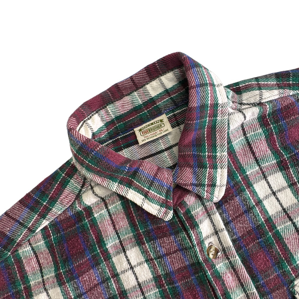 90s FIVE BROTHER Flannel Shirt