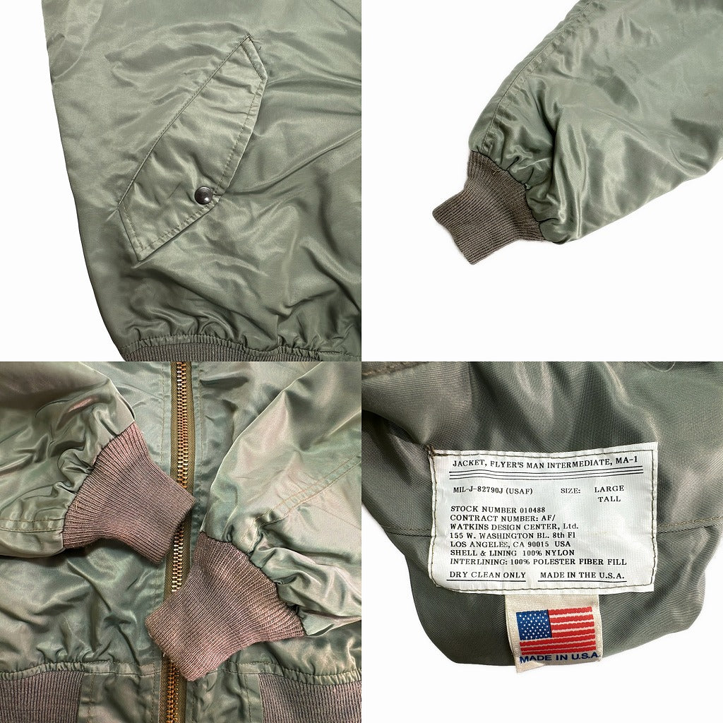 90s WATKINS DESIGN CENTER MA-1 Flight Jacket Military Jacket