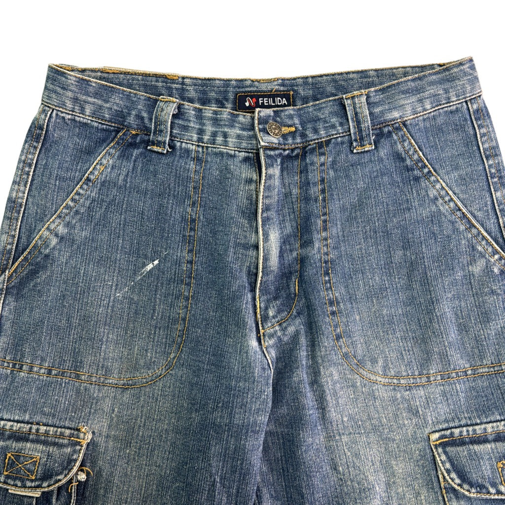 FEILIDA Denim Cargo Pants