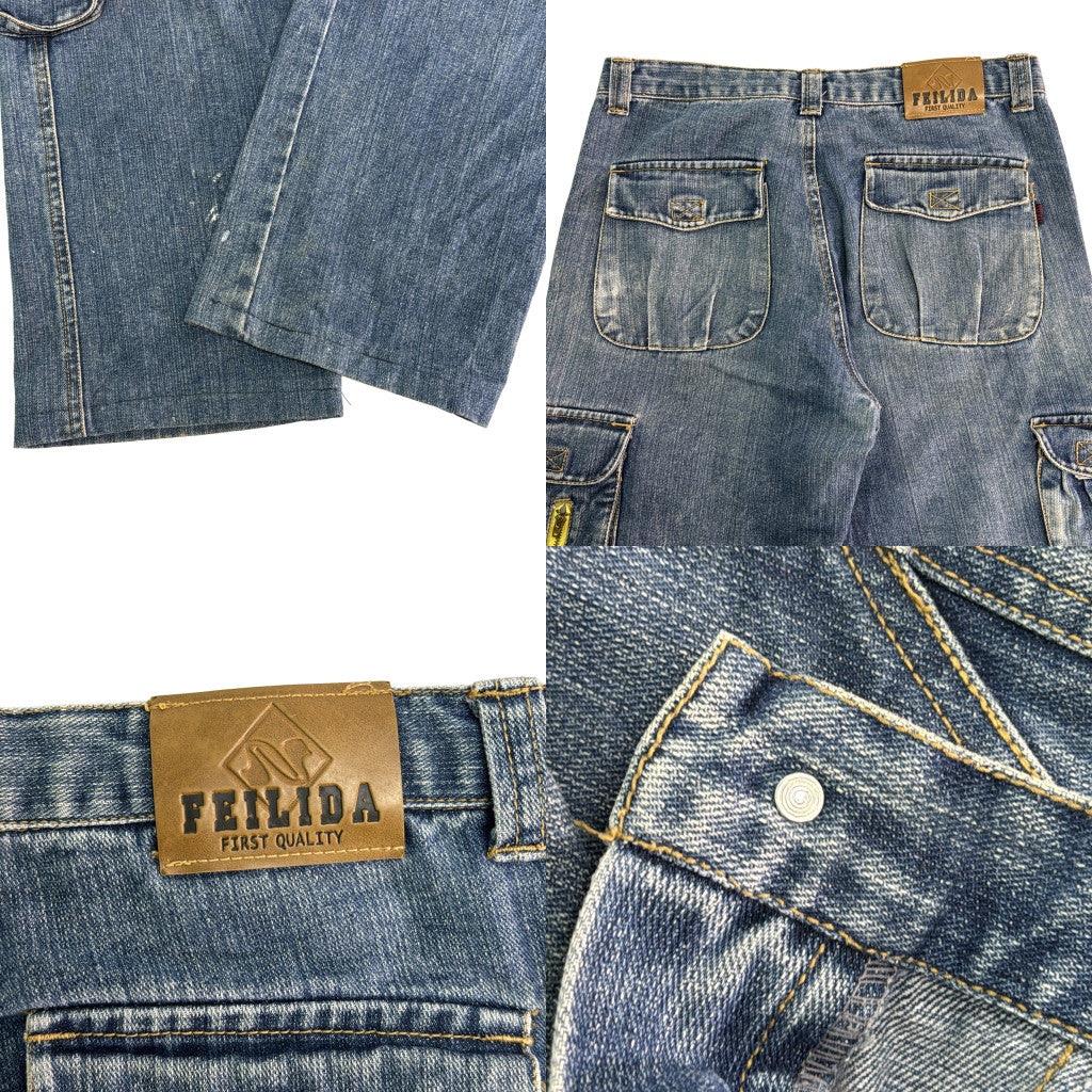 FEILIDA Denim Cargo Pants