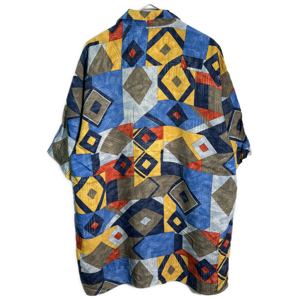 90s mass media Open Collar Shirt