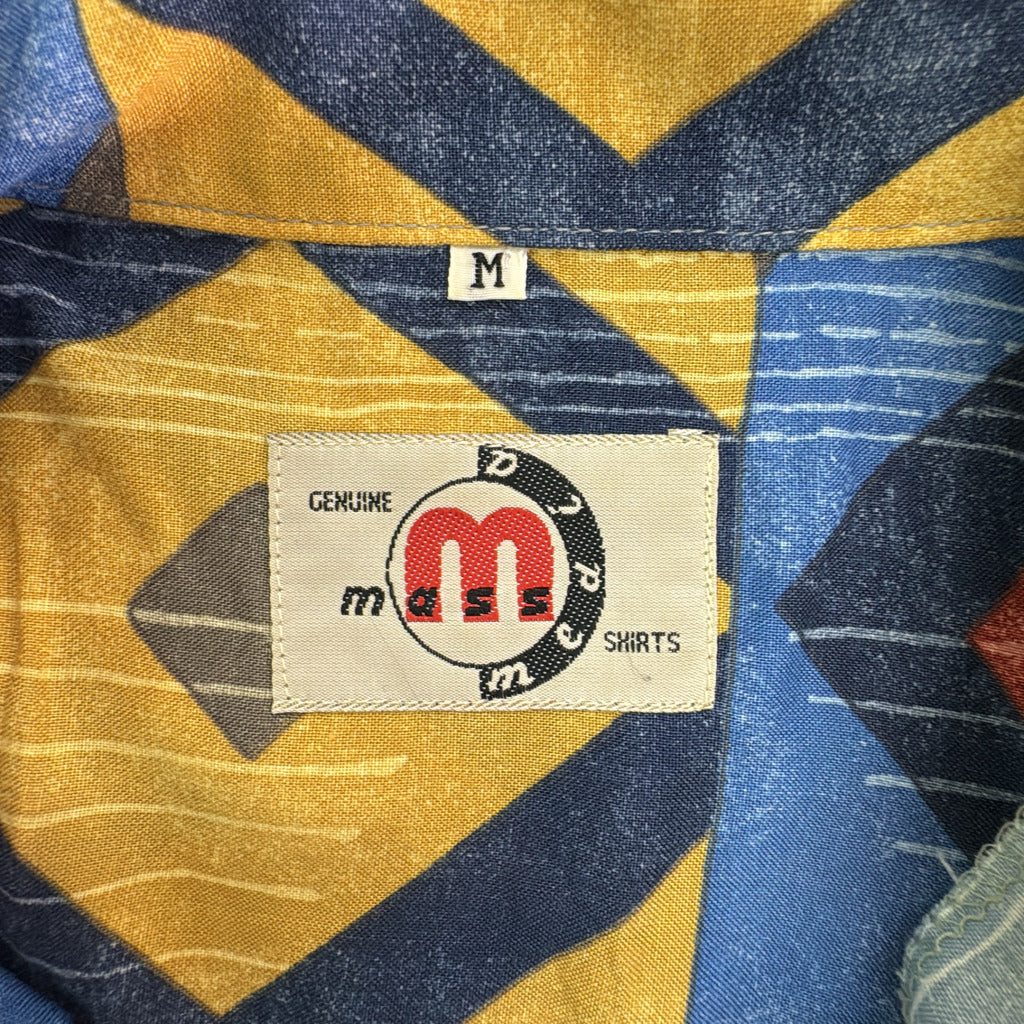 90s mass media Open Collar Shirt