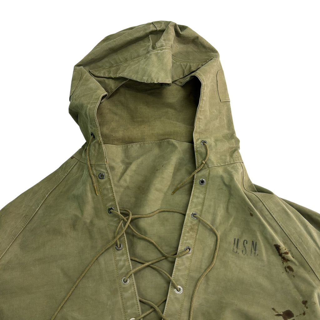 40s U.S. NAVY N-2 Rain Deck Parka Military Jacket