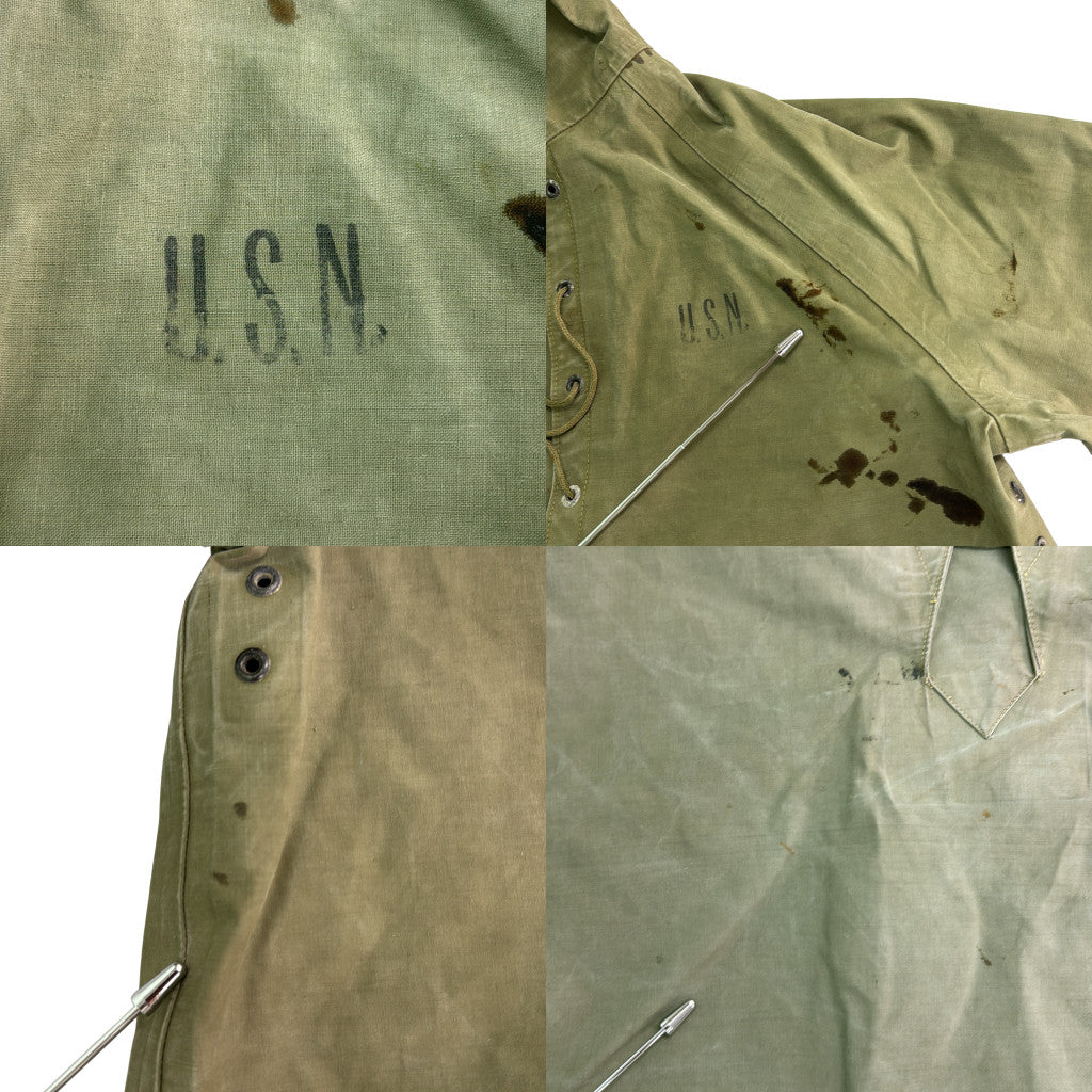 40s U.S. NAVY N-2 Rain Deck Parka Military Jacket
