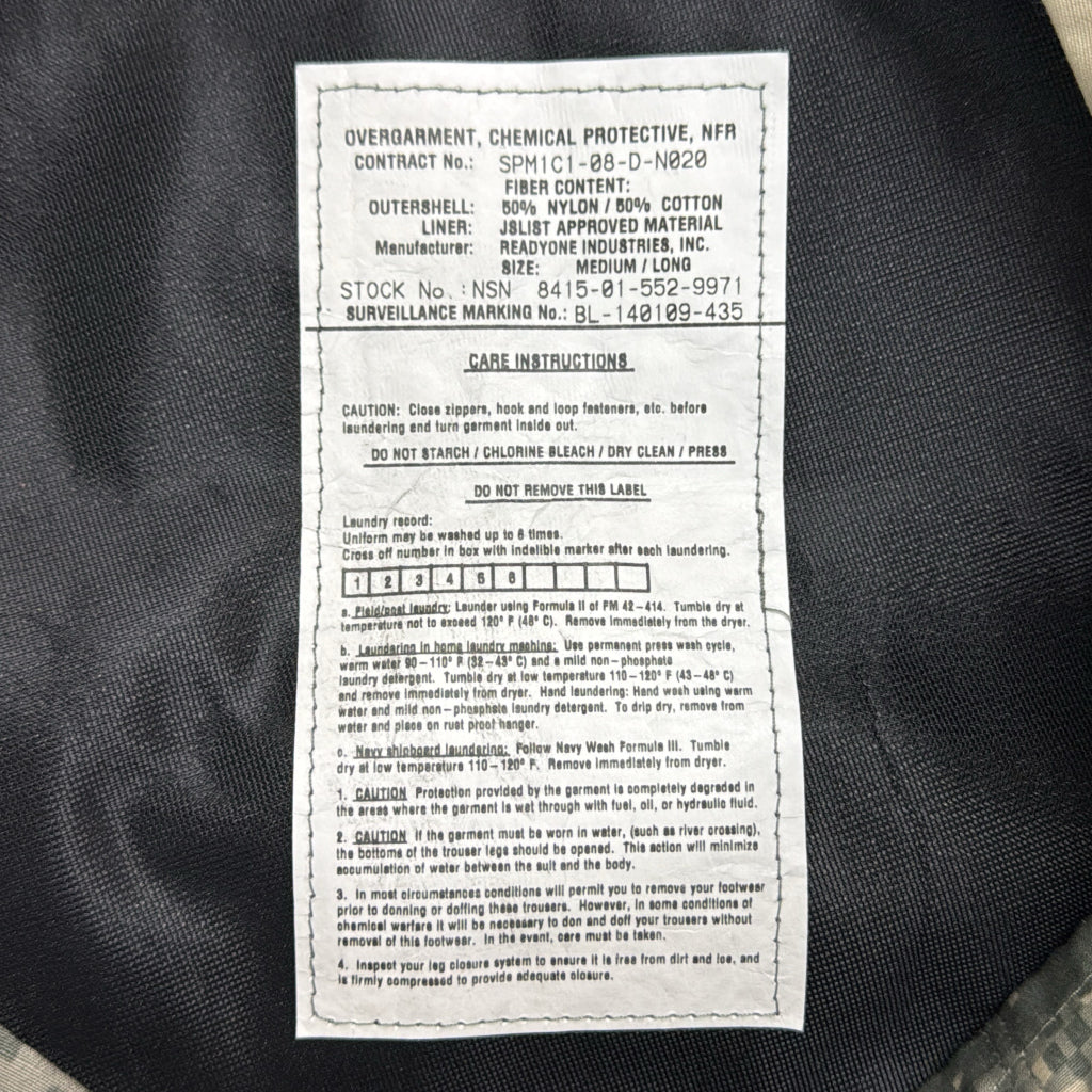 00s U.S. ARMY Chemical Protective Military Pants