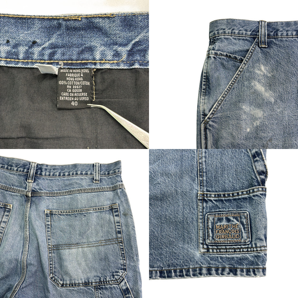 MARITHE + FRANCOIS GIRBAUD Denim Painter Denim Shorts