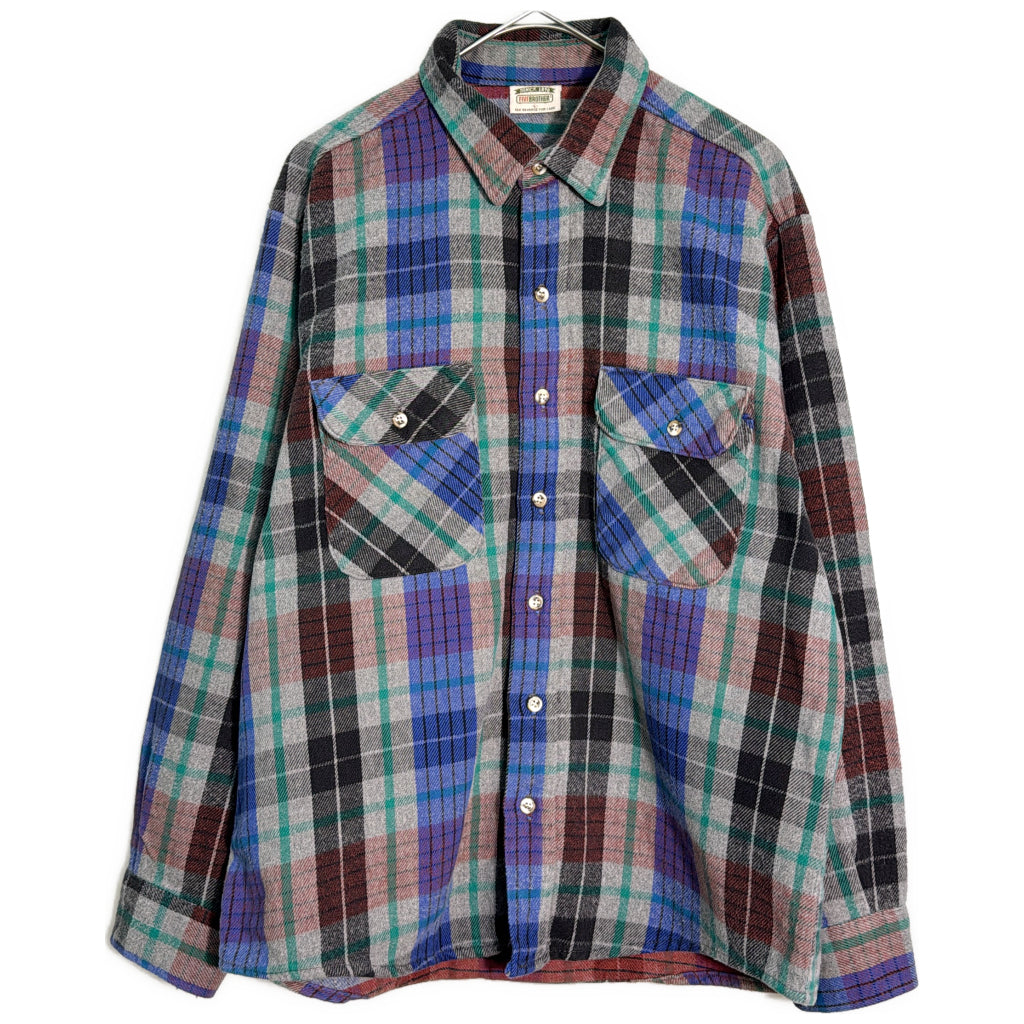 90s FIVE BROTHER Flannel Shirt