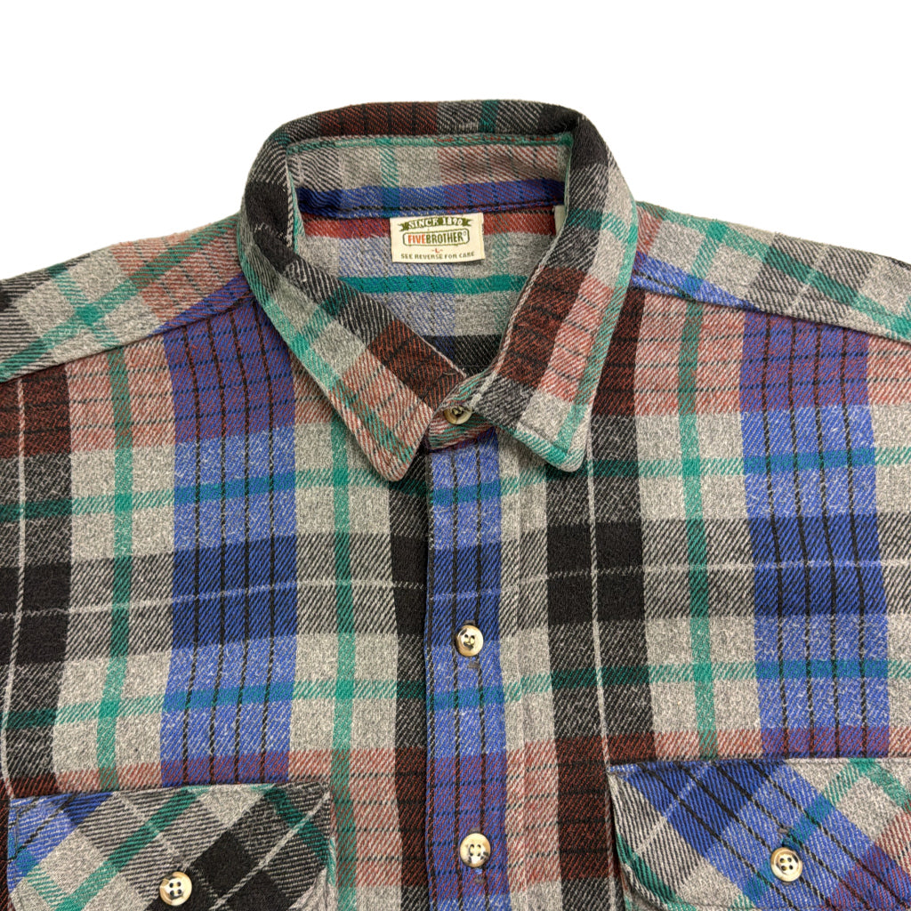 90s FIVE BROTHER Flannel Shirt