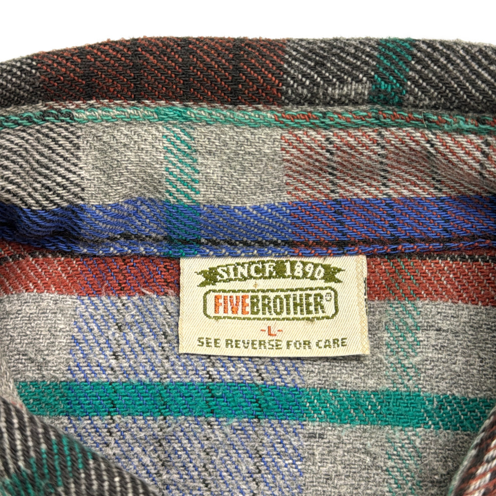 90s FIVE BROTHER Flannel Shirt