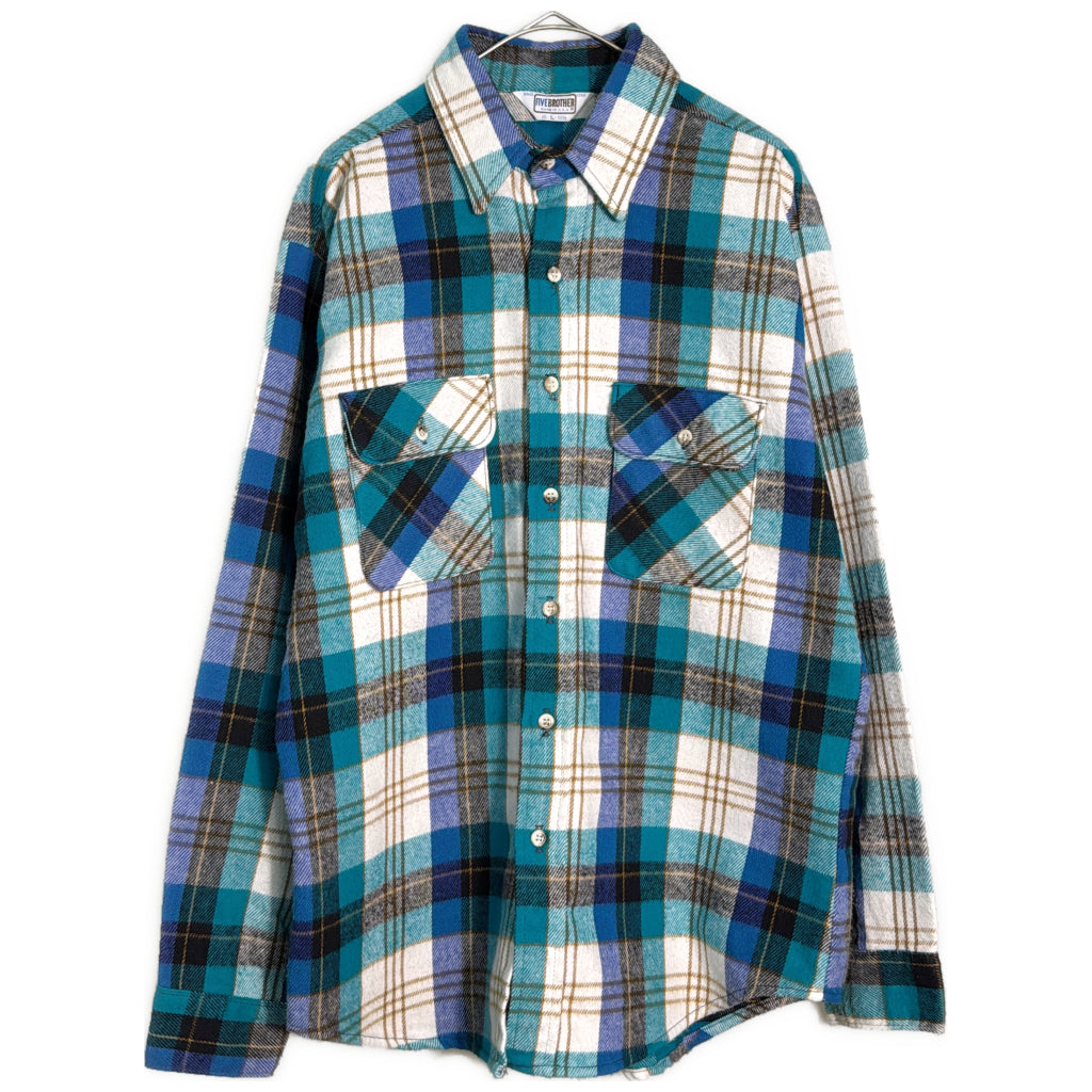 80s FIVE BROTHER Flannel Shirt