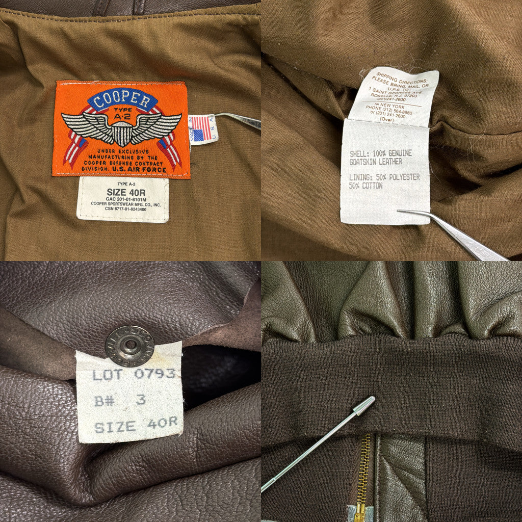 90s Cooper A-2 Flight Jacket Military Jacket