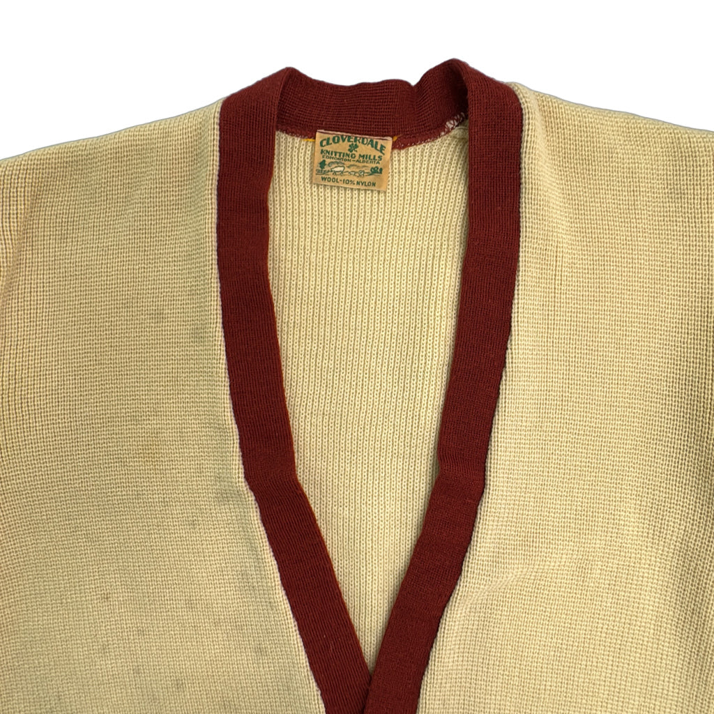 50s CLOVERDALE KNITTING MILLS Lettered Cardigan