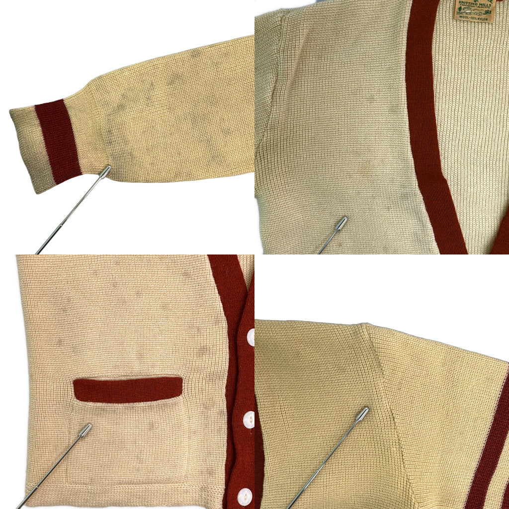 50s CLOVERDALE KNITTING MILLS Lettered Cardigan
