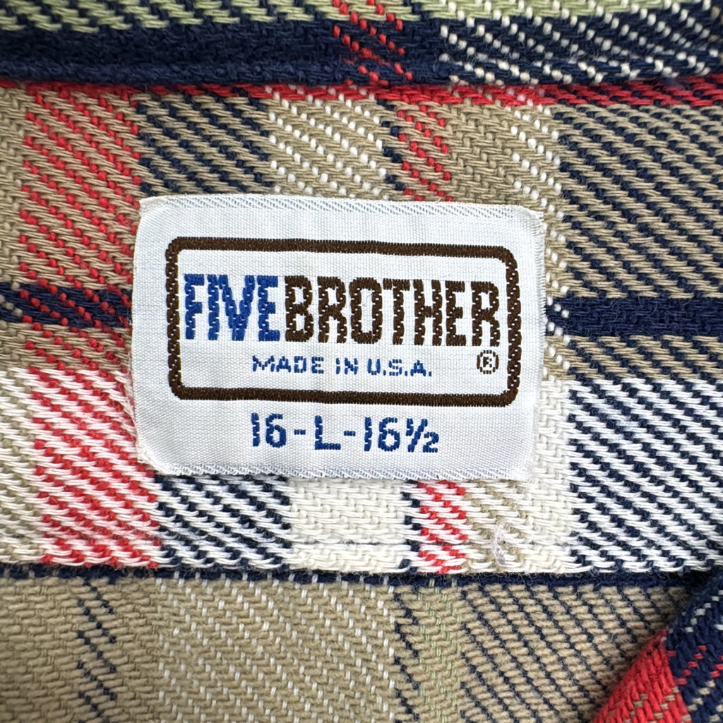 80s FIVE BROTHER Flannel Shirt