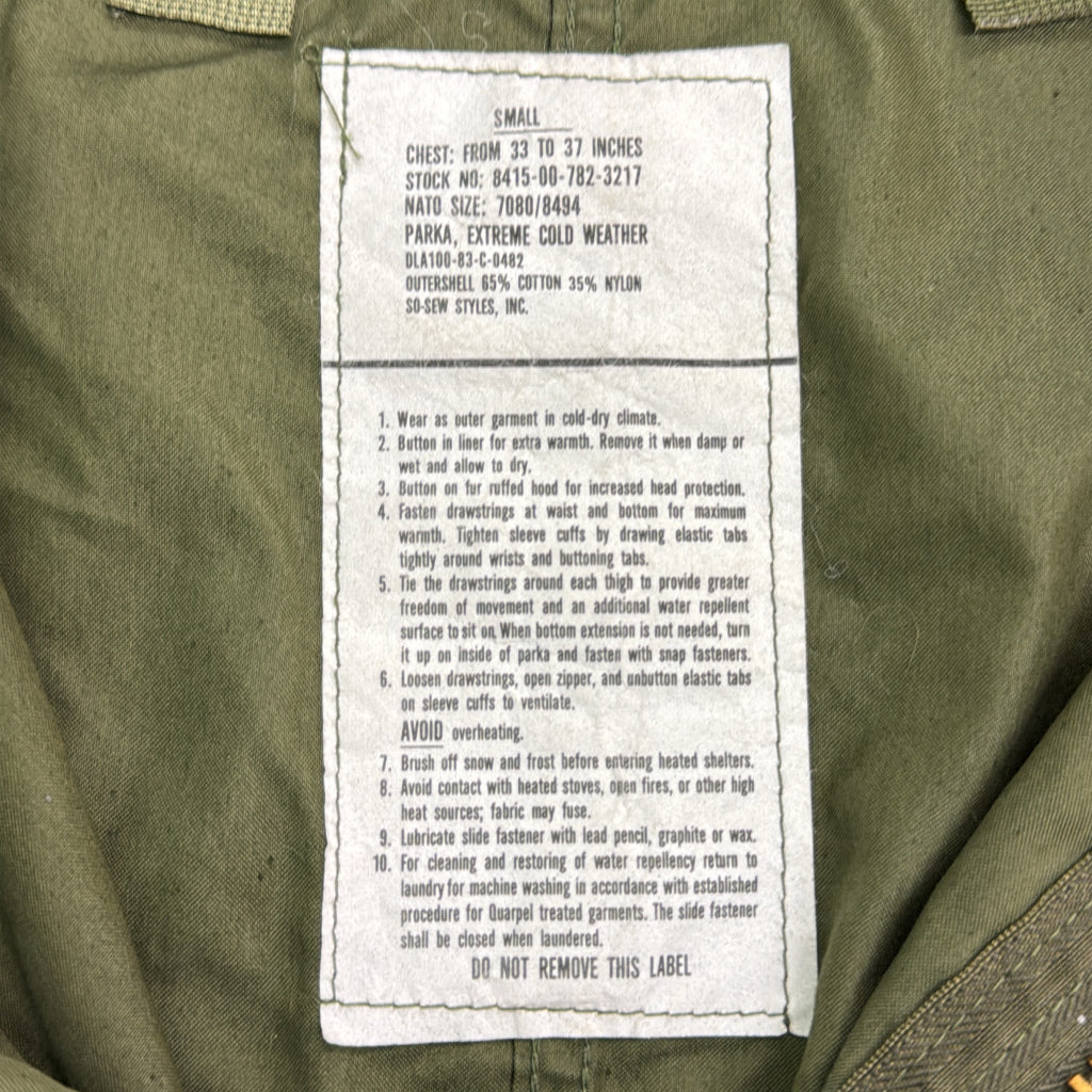 80s U.S. ARMY M-65 Fishtail Parka Military Jacket