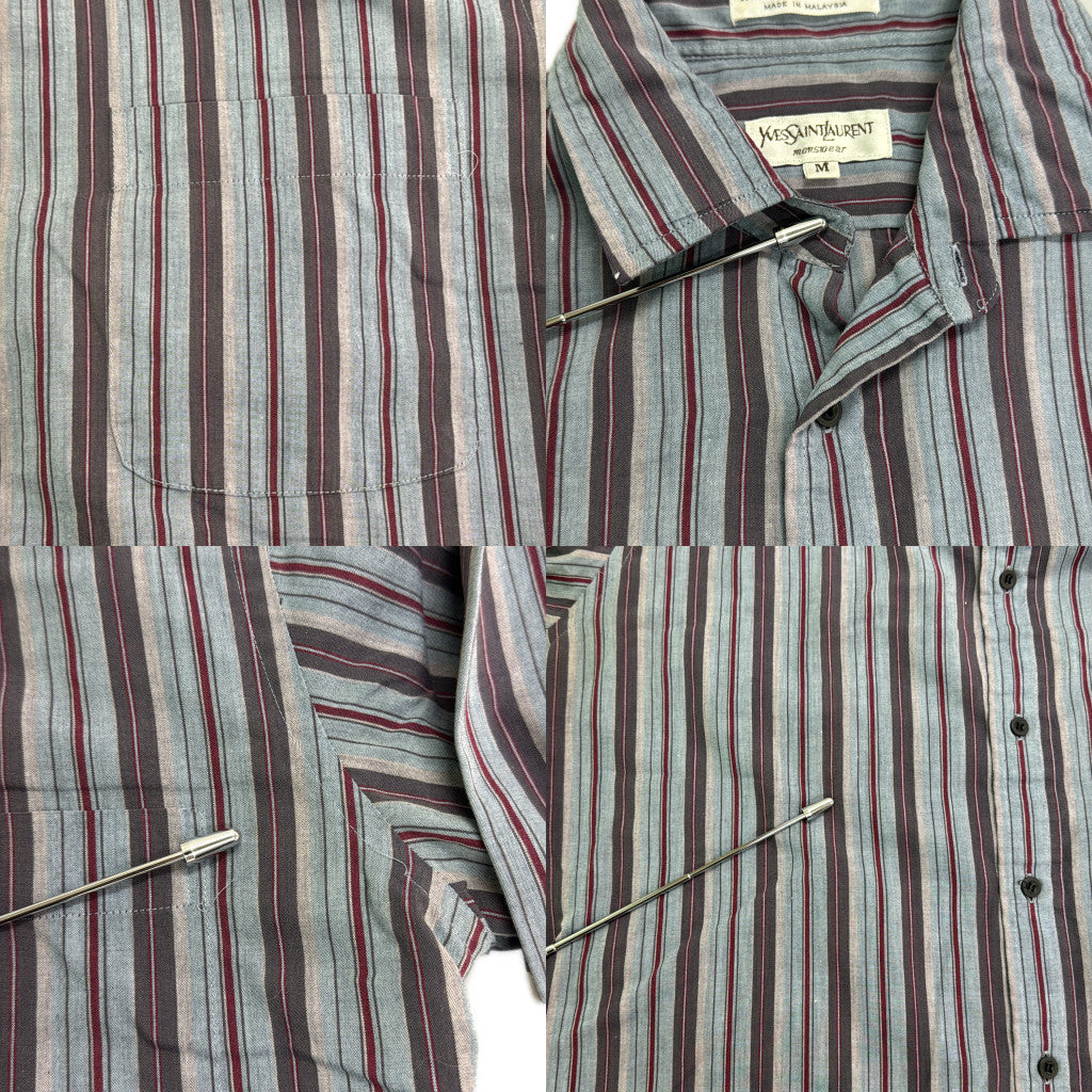 80s YVES SAINT LAURENT Stripe Shirt