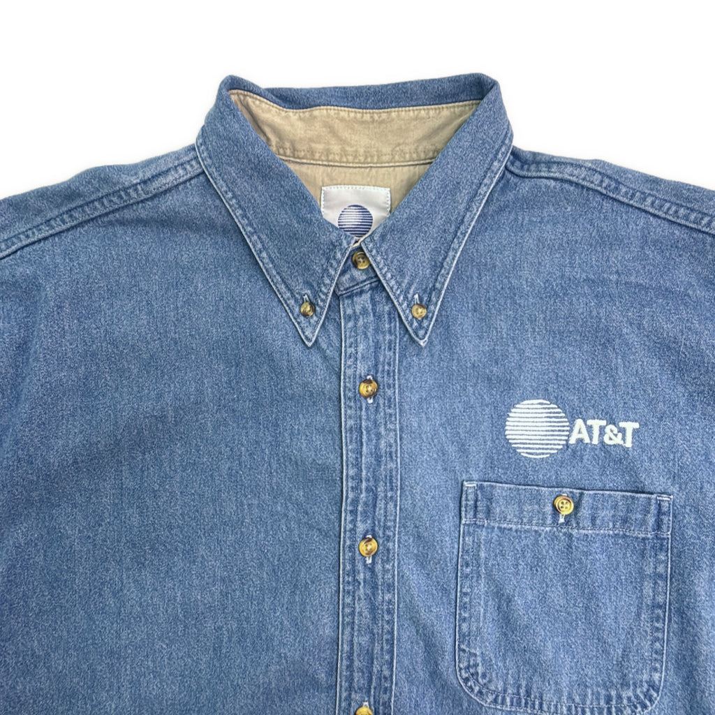 90s AT&T Denim Chambray Shirt