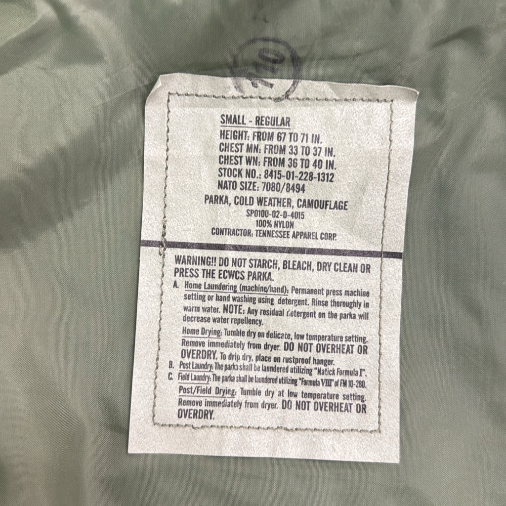 00s U.S. ARMY ECWCS GEN1 GORE-TEX Parka Military Jacket