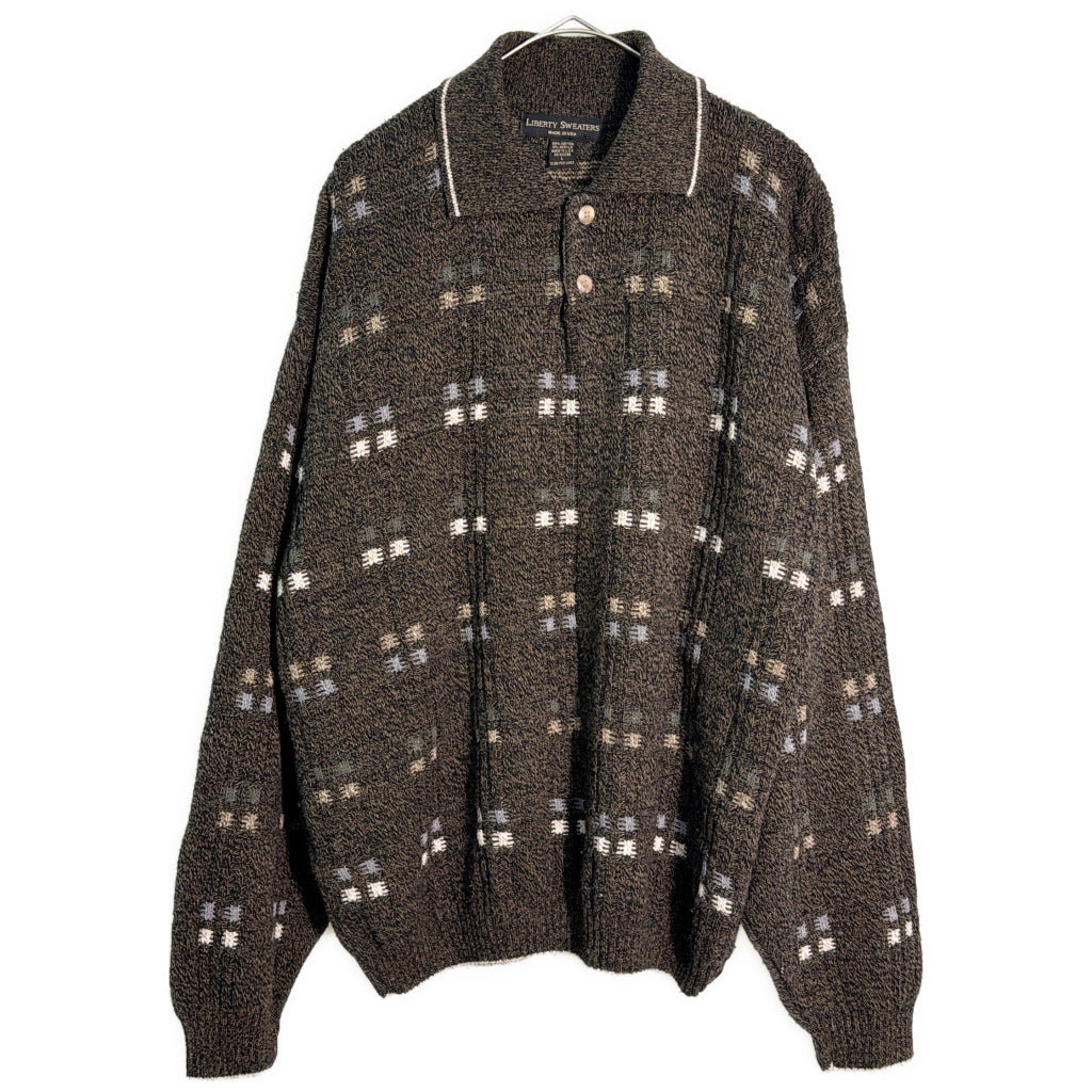 90s LiBERTY SWEATERS Knit Polo Shirt