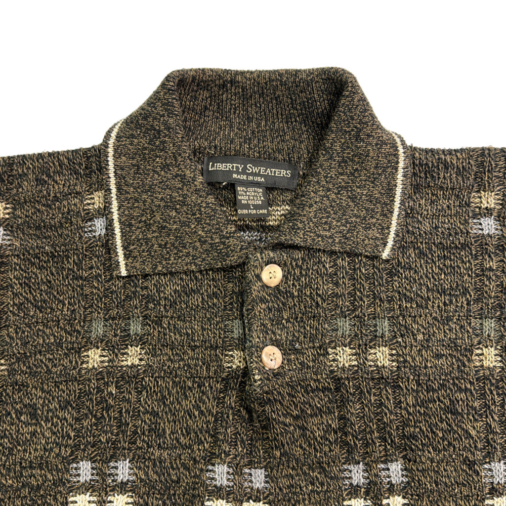 90s LiBERTY SWEATERS Knit Polo Shirt