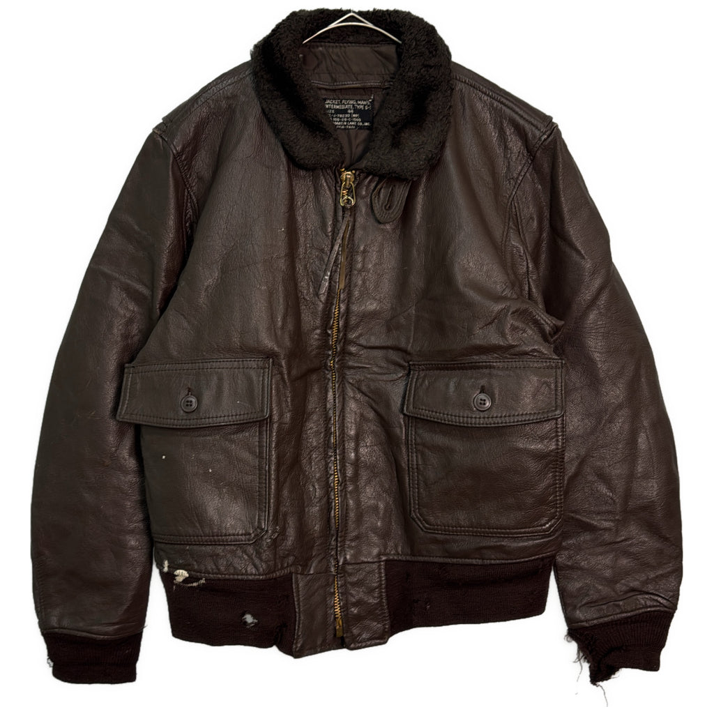 60s U.S. NAVY G-1 Flight Jacket Leather Jacket