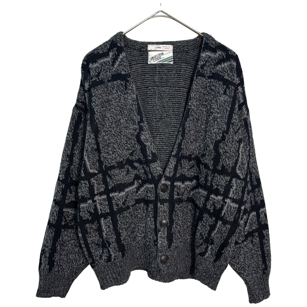 90s UNIFORM CODE Patterned Cardigan
