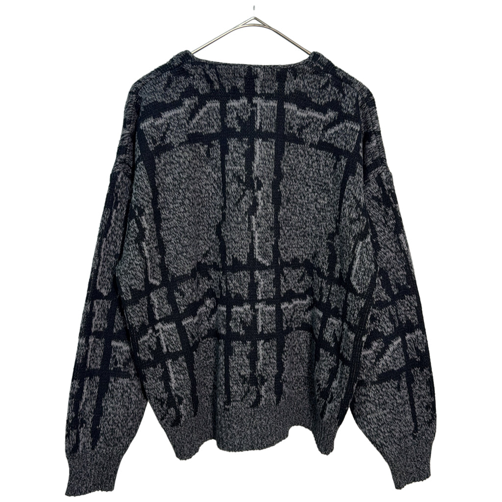 90s UNIFORM CODE Patterned Cardigan
